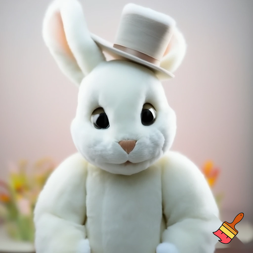Easter bunny mascot costume top hat special Easter bunny, expensive and a delicate
