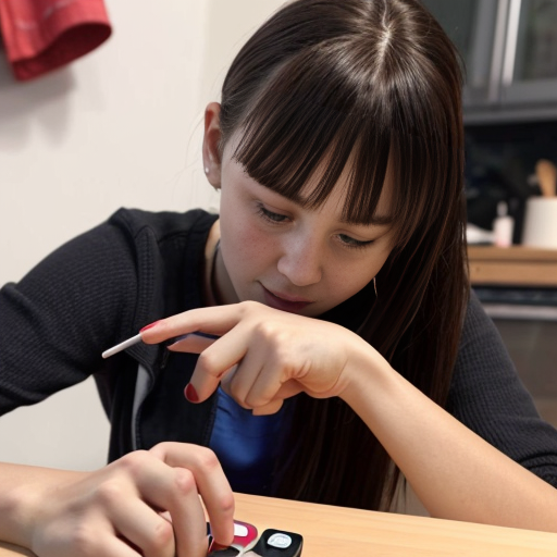 Goretzka play game on apple phone and Vanessa play game on apple phone at the kitchen 