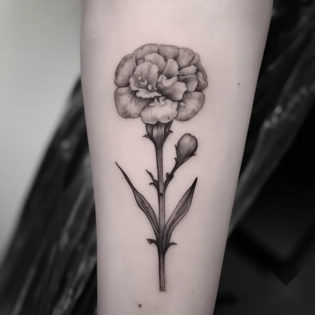 january birth flower tattoo