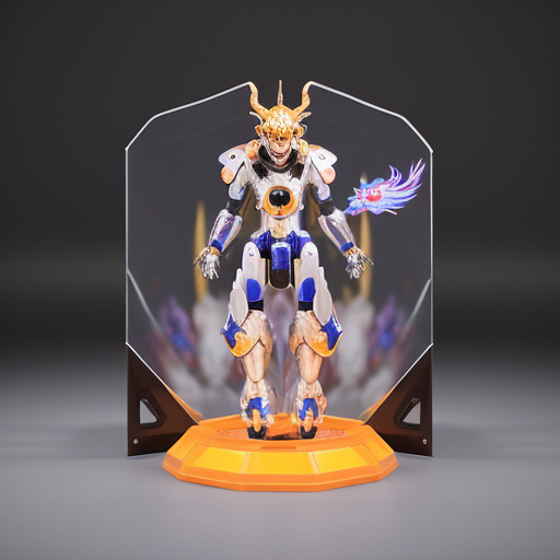 Chinese mythology mecha toy, combination of five divine beasts: dragon, turtle, tiger, phoenix, qilin. Glossy PVC plastic机甲 figure, shiny reflective surface, mechanical details, joints, armor plates, bright studio lighting, isolated white background, 3d render, product photography, highly detailed.