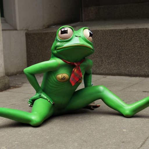 Pepe the frog kicked in the nuts by woman