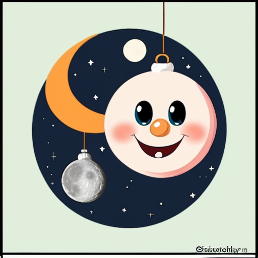 Star and the moon christmas cartoon
