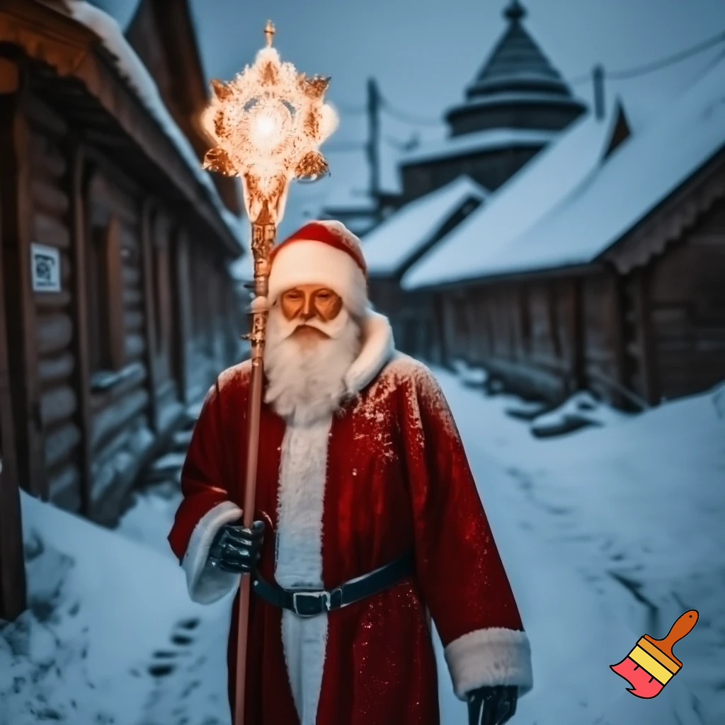 Santa Claus magic walking stick staff Russia