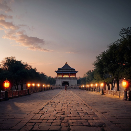 Prompt (single paragraph): Ultra-soft, dreamy depiction of an early-morning Forbidden City courtyard wrapped in pale golden mist, empty stone pathways, glowing red palace walls, faint lantern light, calm sky, gentle dust motes floating in sunlight, no people, serene, meditative atmosphere; style: hyperrealistic watercolor with soft edges; lighting: warm diffused dawn light; aspect ratio 16:9; cinematic stillness, tranquil historical ambience.
