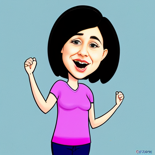 Caricatura animada de mujer luchadora por los derechos de los niños