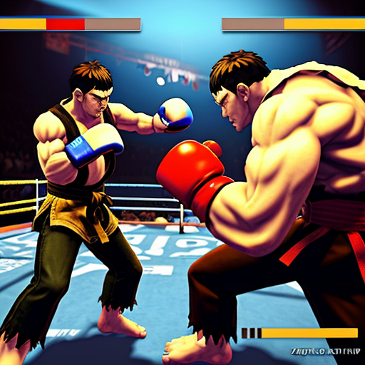 fait moi une image jacket de jeu vidéo avec le titre Zoo Punch qui est un jeu de combat à la street fighter avec un style low poly