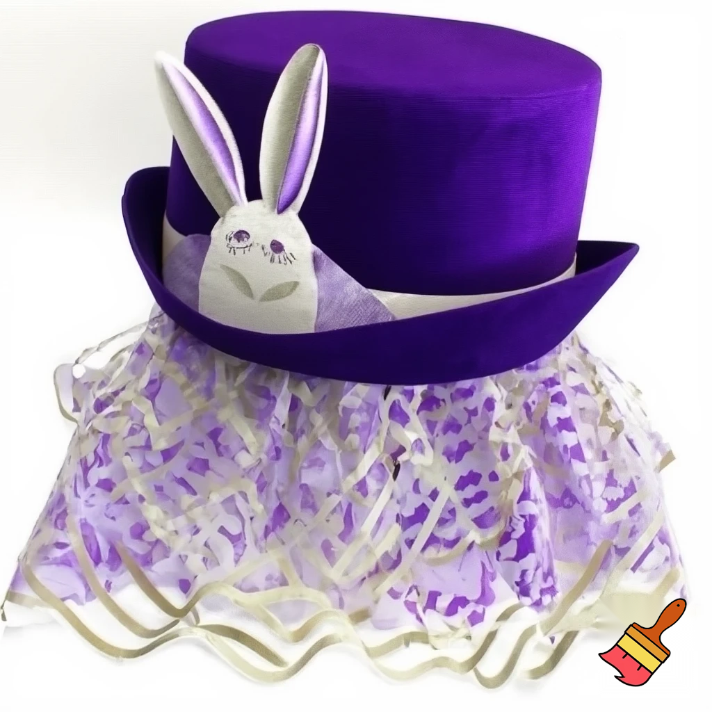 Easter bunny top hat headband, purple and white gold and silver top hat black purple dark purple special hat in delicate purple white, purple and fabric fabric and velvet white gold golden silver patterns Easter top hat
