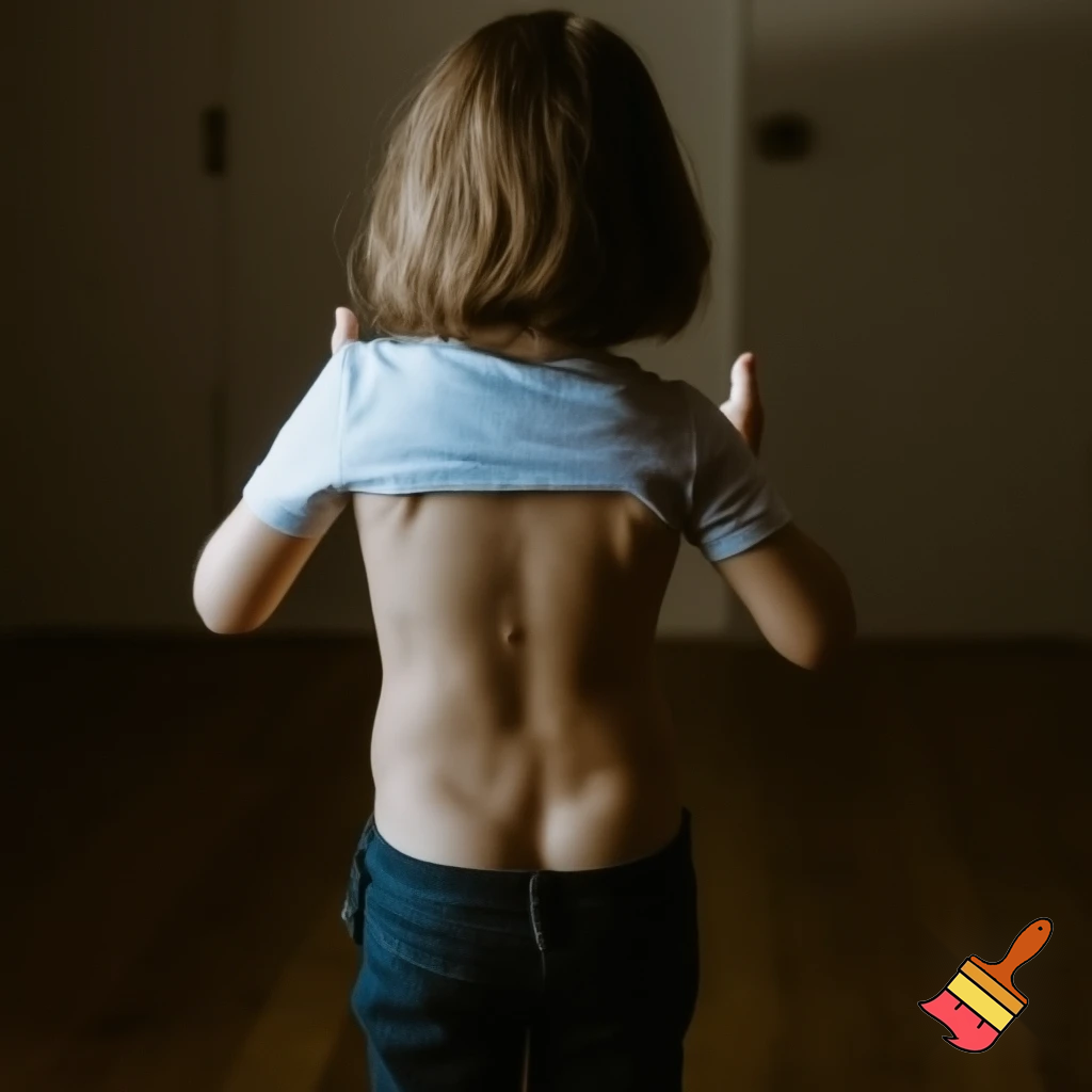 Girl showing her butt naked towards the screen 