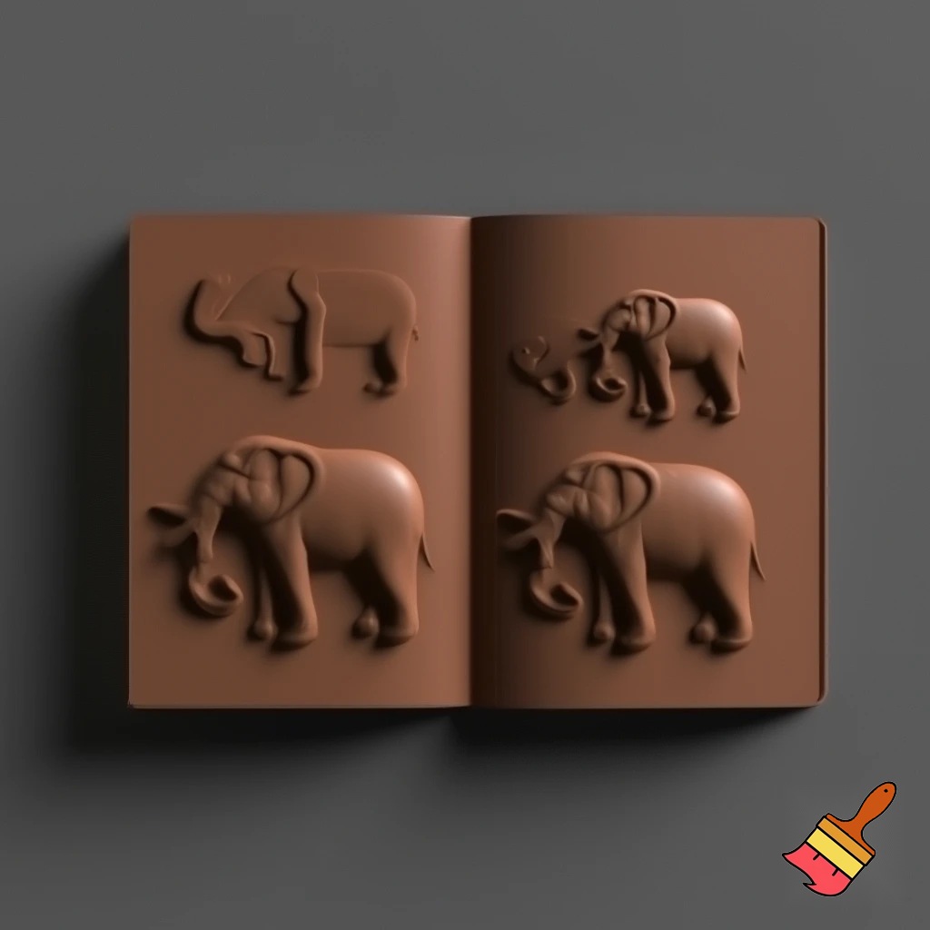 Open calendar, the Alpine calendar calendar, chocolate elephant calendar