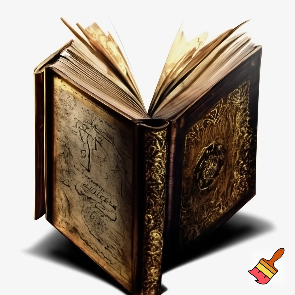 Ich möchte ein Bild von einem geöffneten Buch im Barock Stil ohne Hintergrund, nur das geöffnete Buch