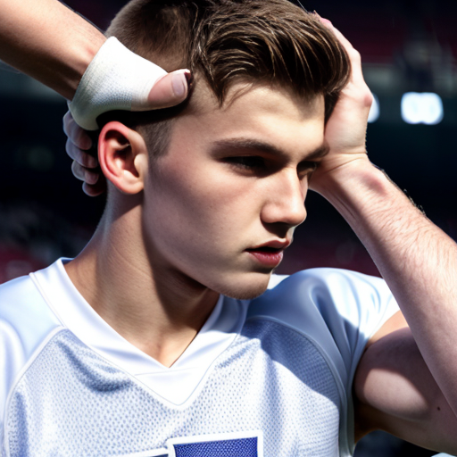  русский мальчик целует белые 🩲 футболиста.  чеченский футболист стоит  боком рядом в кроссовках и белых 🩲, руки на голове мальчика 