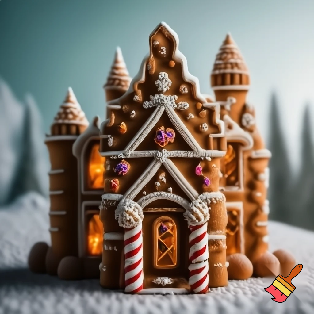 A gingerbread house castle