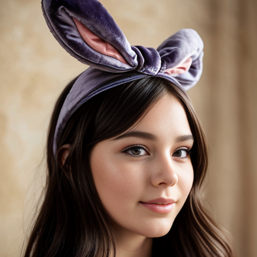 Easter bunny top hat headband Lala colour purple velvet top hat headband