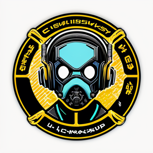 Logo JUPS in yellow color. Cyberpunk style.