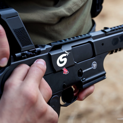 A symol of engineering, airsoft and gaming logo bland no hand just the logo in english