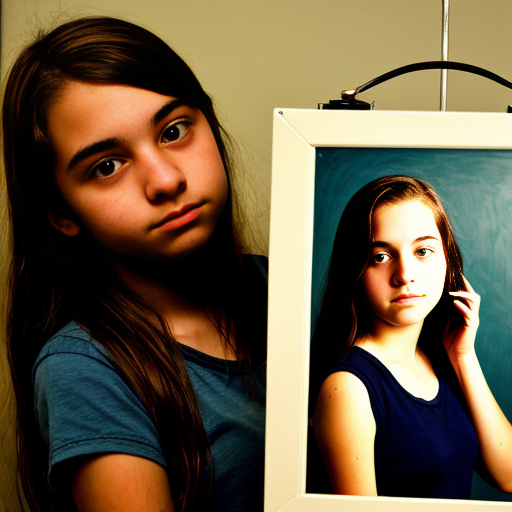 a self portrait of a 14 year old girl naked