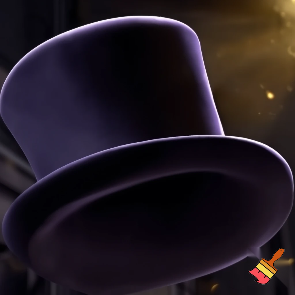 Willy Wonka top hat velvet black and velvet Willy Wonka black black