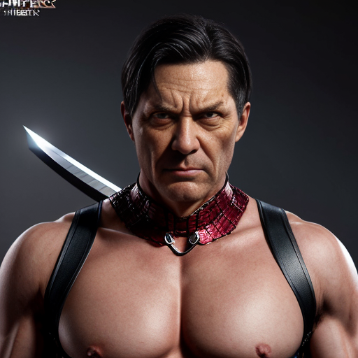 Superhero Timebreaker - bold man, with silver eyes, wearing grey makintosh, have a katana