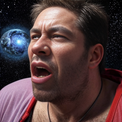 a man the size of the observable universe eating the multiverse