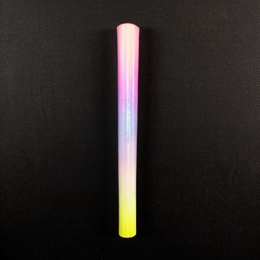 An elegant mystical pastel rainbow hued wand on a solid black background