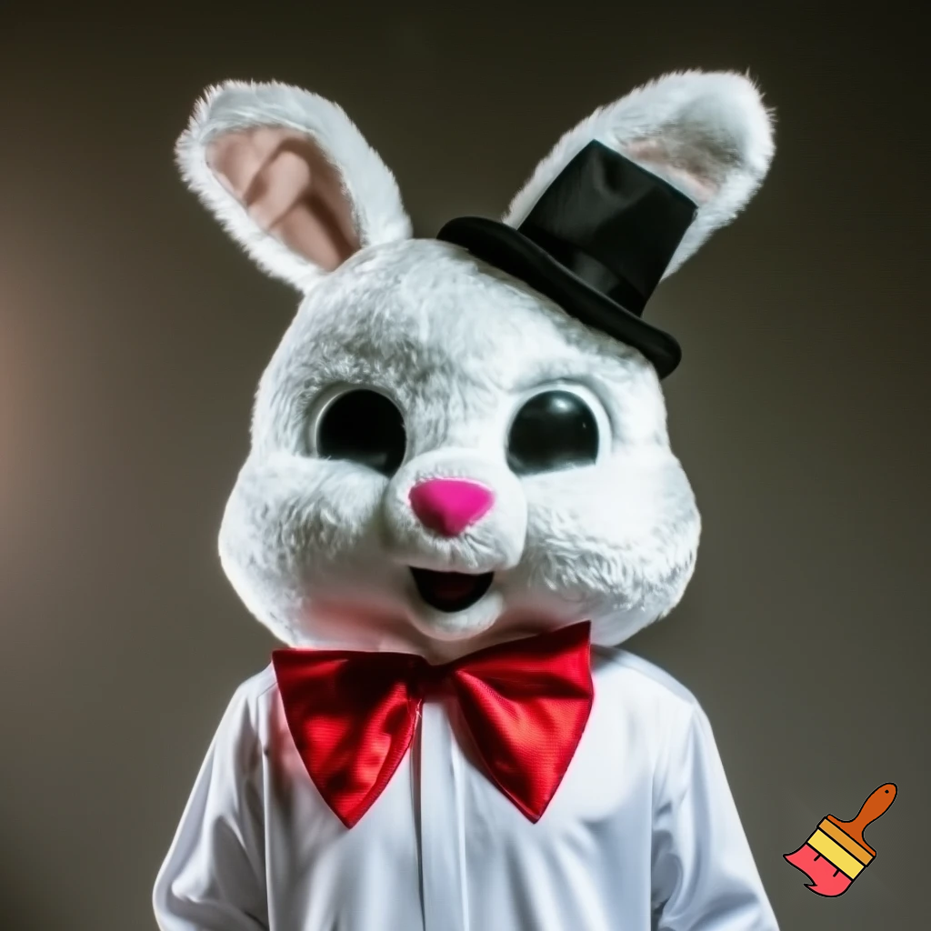 Easter bunny mascot costume top hat mascot costume