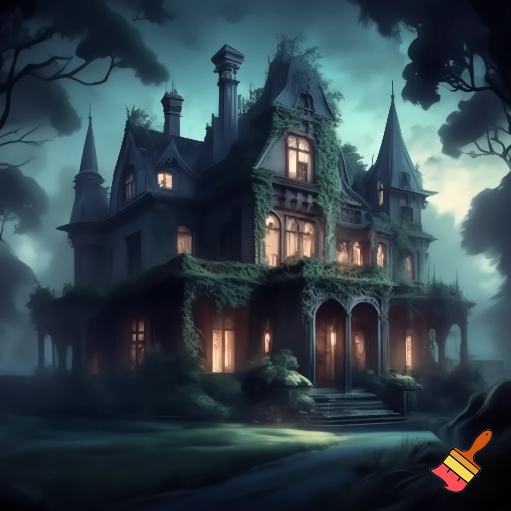 ภาพคฤหาสน์ที่มีความลึกลับน่าค้นหา แต่มีความสวยงามและน่าดึงดูด