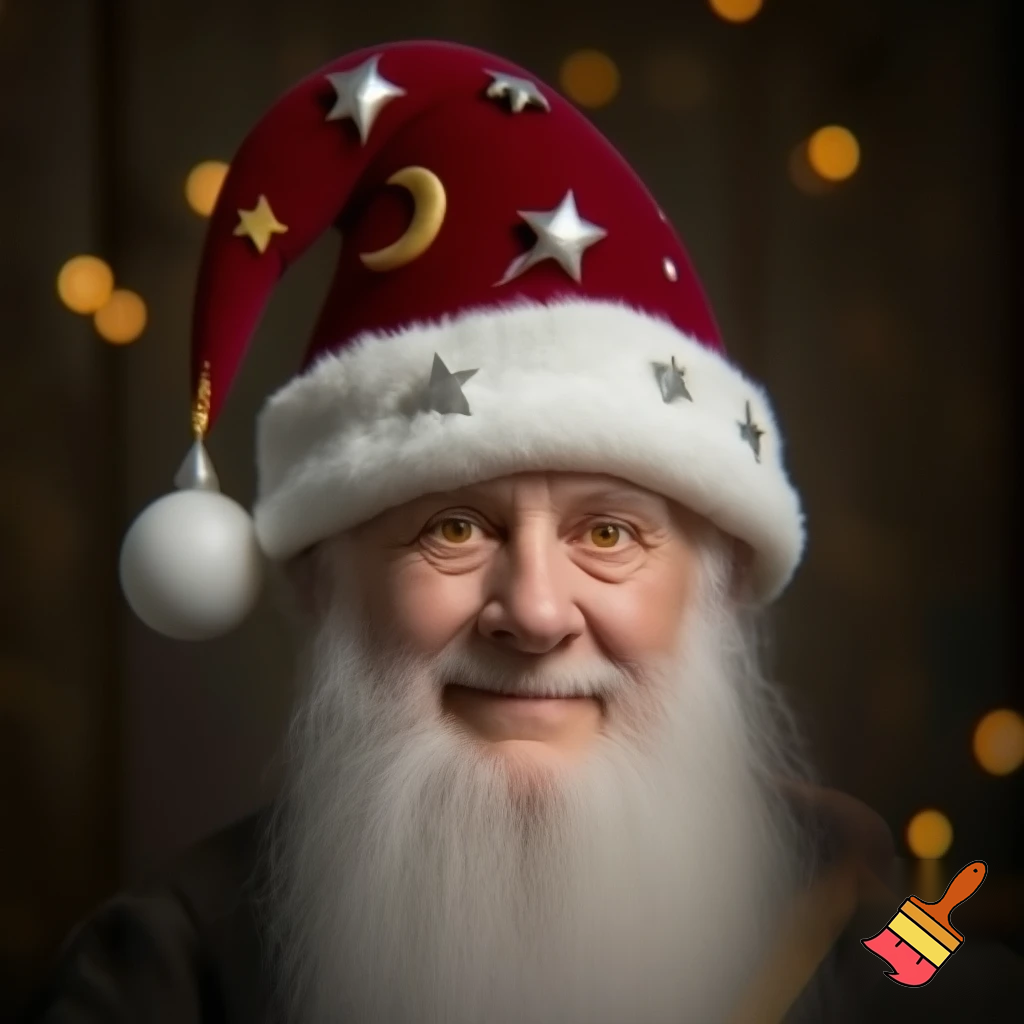 Christmas wizard hat stars and means read a Christmas hat