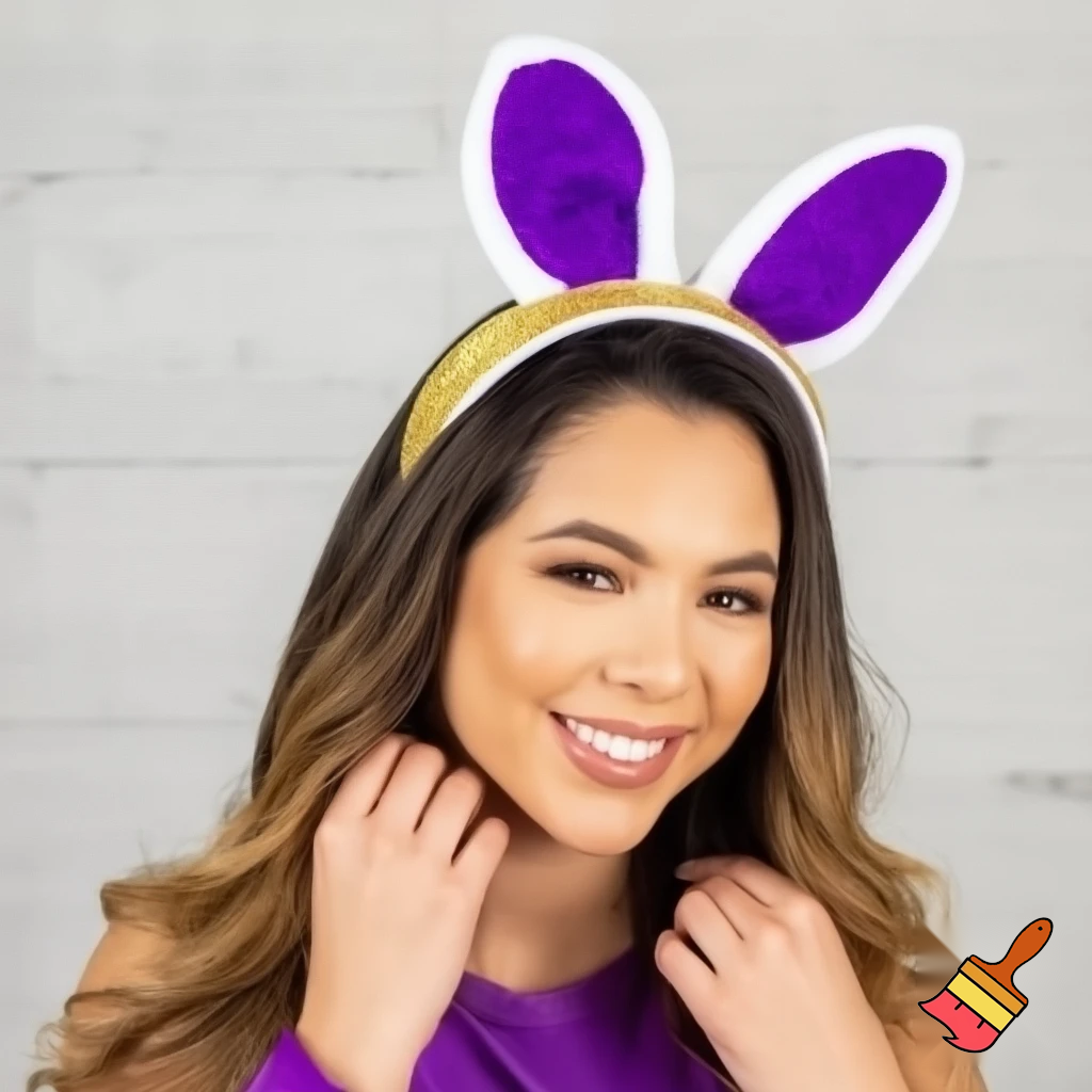 Easter top hat headband Easter bunny headband, purple and white with gold Easter top hat headband and fabric velvet and fabric velvet