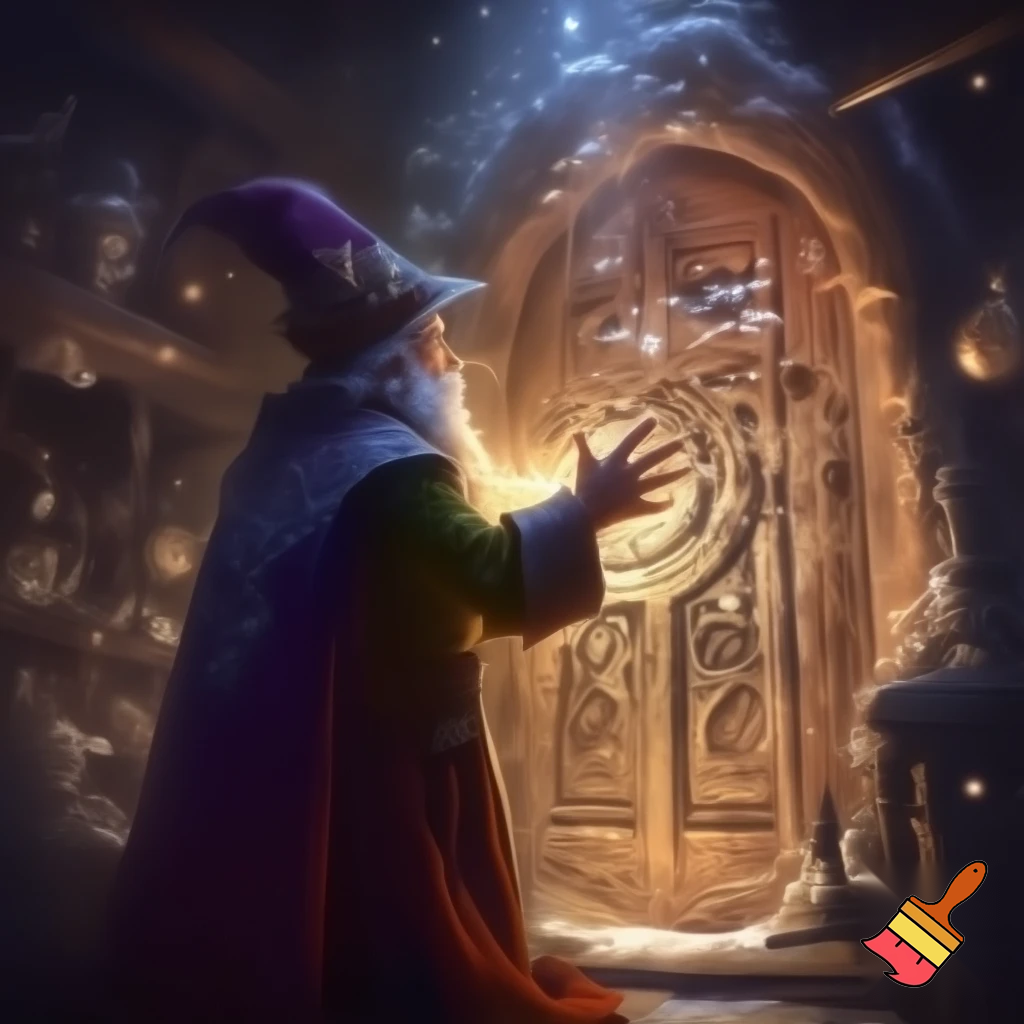 Magician, secret door Santa Claus, Santa Claus door