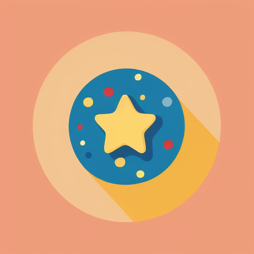 Vertical toddler learning visual, very large bold rounded number 1 centered, bright red background, soft floating yellow stars and small dots in background, gentle glow, flat cartoon style, child-friendly, clean minimal design, no objects, no text, no shadows, high contrast