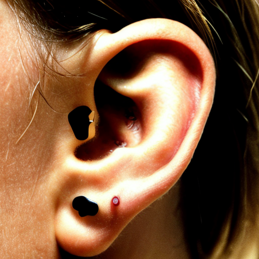 Cool 90s aesthetic grainy very close up very zoomed in photo of a 12 year old very tan blonde boy’s ear, whole ear is stretching into a the shape of a pair of boy lips