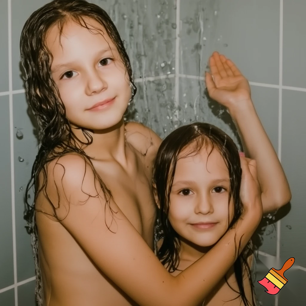 Sister and older sister full nude in shower