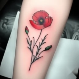 august birth flower tattoo