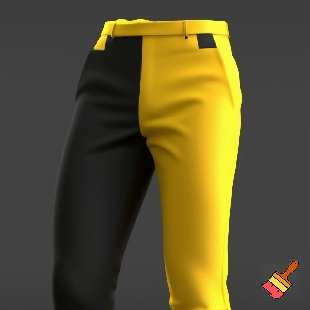 black and yellow pants not striped


