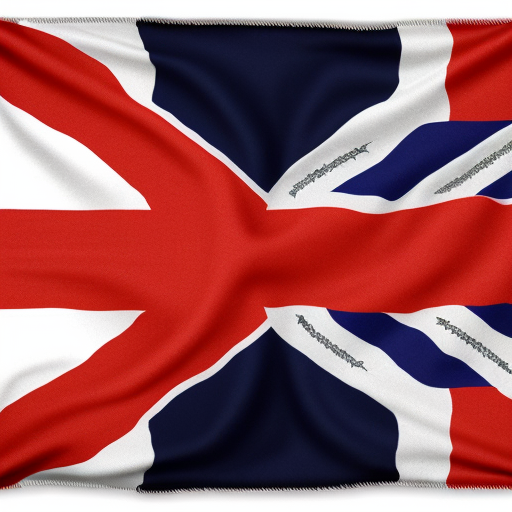 the flag of a country named Tusknen in the british isles region in europe