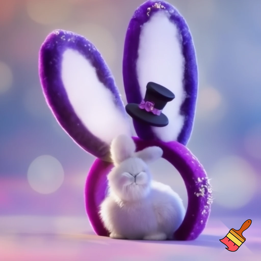 Easter bunny headband velvet Easter bunny, bunny ears, purple and white bunny velvet headband Easter bunny ear top hat ear headband glitter