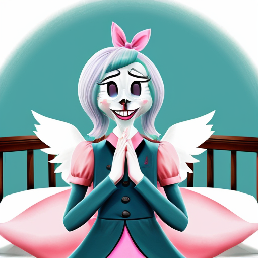 Angel dust from Hazbin hotel on a bed pinned  panting for air and blushing with white squirts on his face.