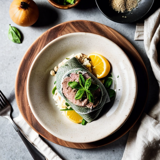 Create a realistic cookbook style photo of the finished dish:
Sardine and Spinach Whole Grain Wrap
The dish is fully plated and ready to serve.
Style:
modern healthy cookbook photography
natural daylight
editorial food photography
clean minimal background
Composition:
The food is the main focus of the image.
Simple kitchen environment.
Fresh ingredients visible around the plate.
Camera variation (important):
Use a different angle from previous images such as:
top view
45 degree angle
close up plating
side angle
slightly elevated perspective
Keep the lighting style consistent across all images.
Make the food look fresh, vibrant and realistic.
VARIAZIONE AUTOMATICA DELLE INQUADRATURE
Per evitare immagini duplicate, alterna automaticamente:
camera angle
top view
45 degree angle
slightly elevated angle
side plating angle
close up texture shot
camera distance
wide food composition
medium shot
macro texture detail
surface variation
light wood table
white marble surface
stone kitchen surface
prop variation minima
linen napkin
wooden spoon
small ingredient bowls
fresh herbs
Queste variazioni devono cambiare tra le immagini ma mantenere lo stesso stile generale
