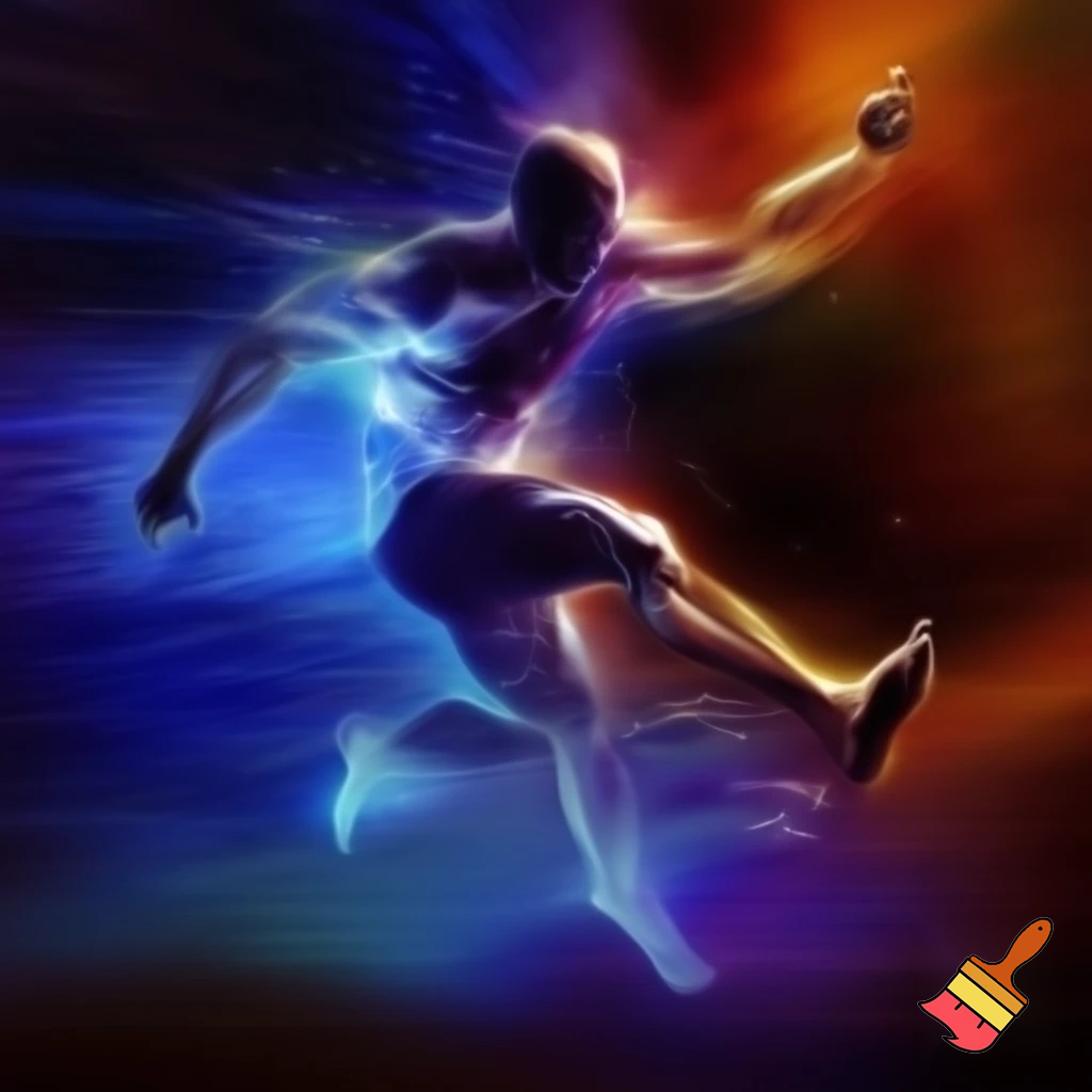 Una persona fent esport i que es faci una mica transparent