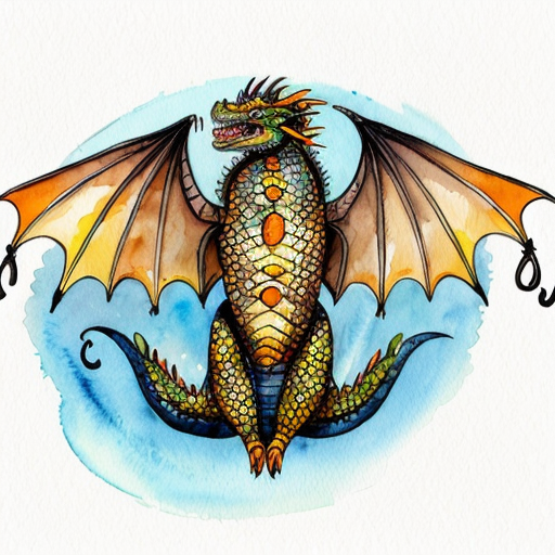 A dragon with 4 wings it looks like its snoring it has round slick scales with an orange tongue tufted hair on its head long tail with shorts barbs with huge orange eyes and a long snout with small nostrils make it look cute and more animated