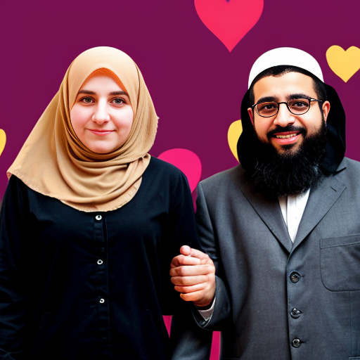 A Muslim, a Christian, and a Jew holding hands with hearts in the background 