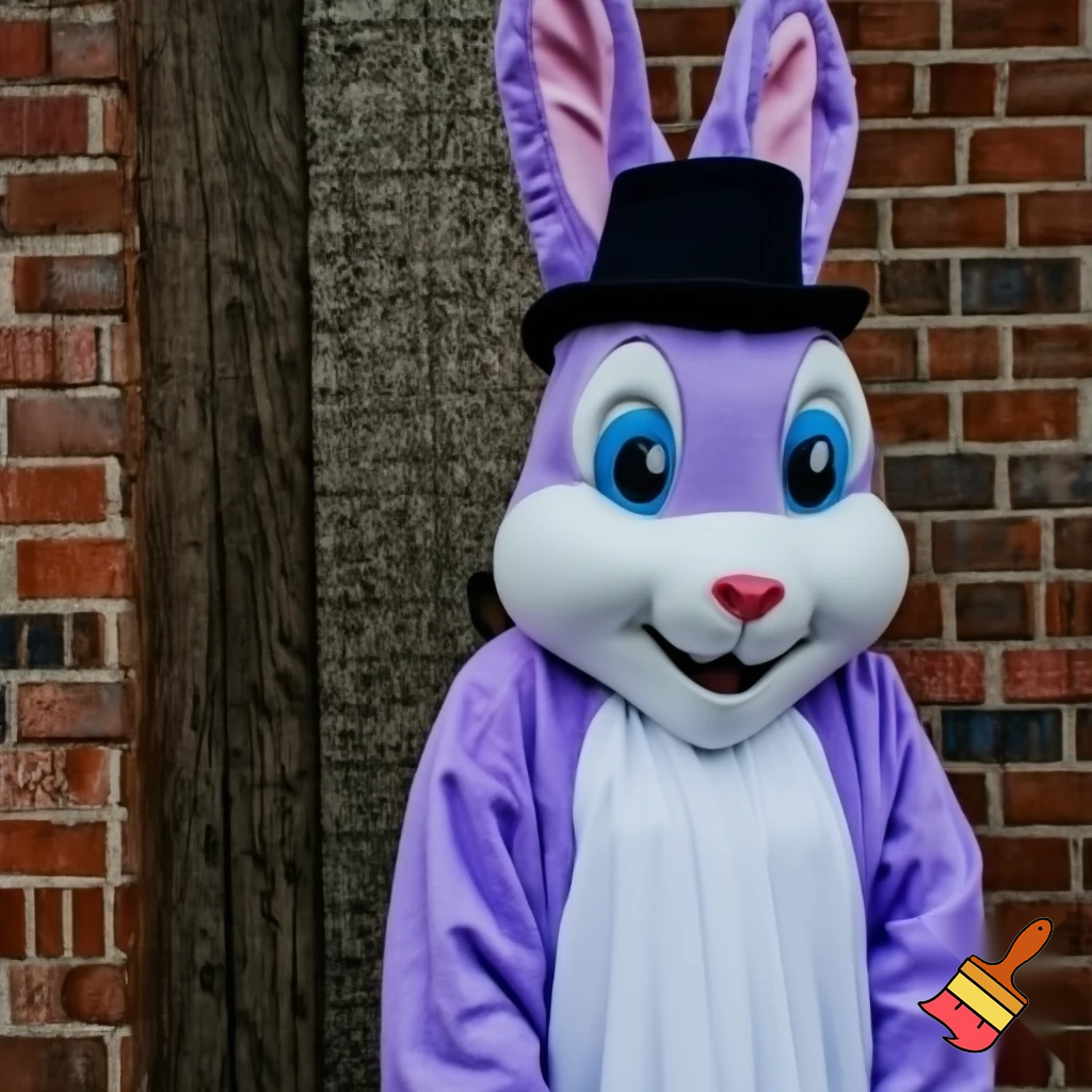 Easter bunny mascot costume top hat Easter only sells house