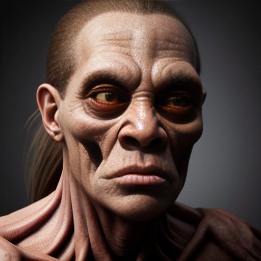 Disturbingly creepy realistic ugly and grose creature