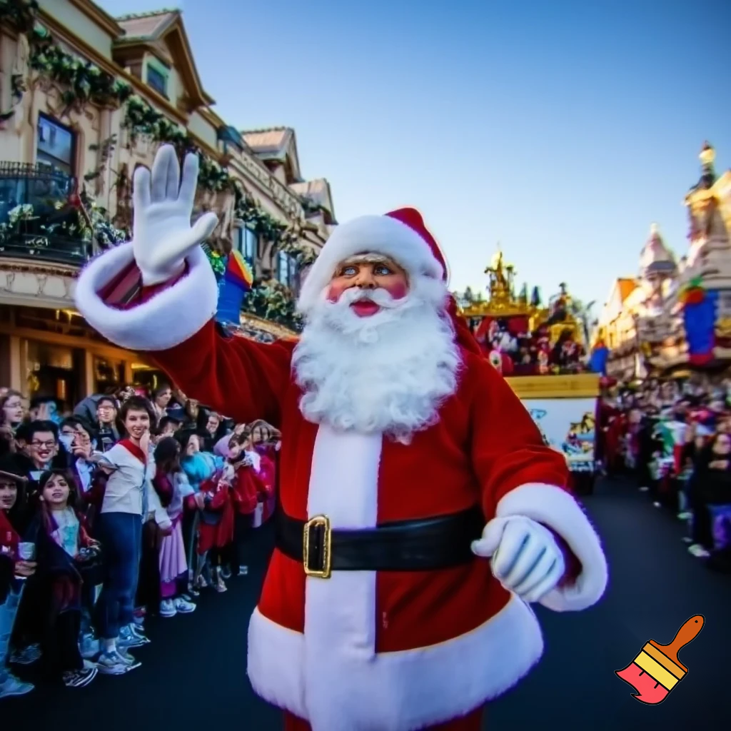 Santa Claus Paris in Disneyland parade real people