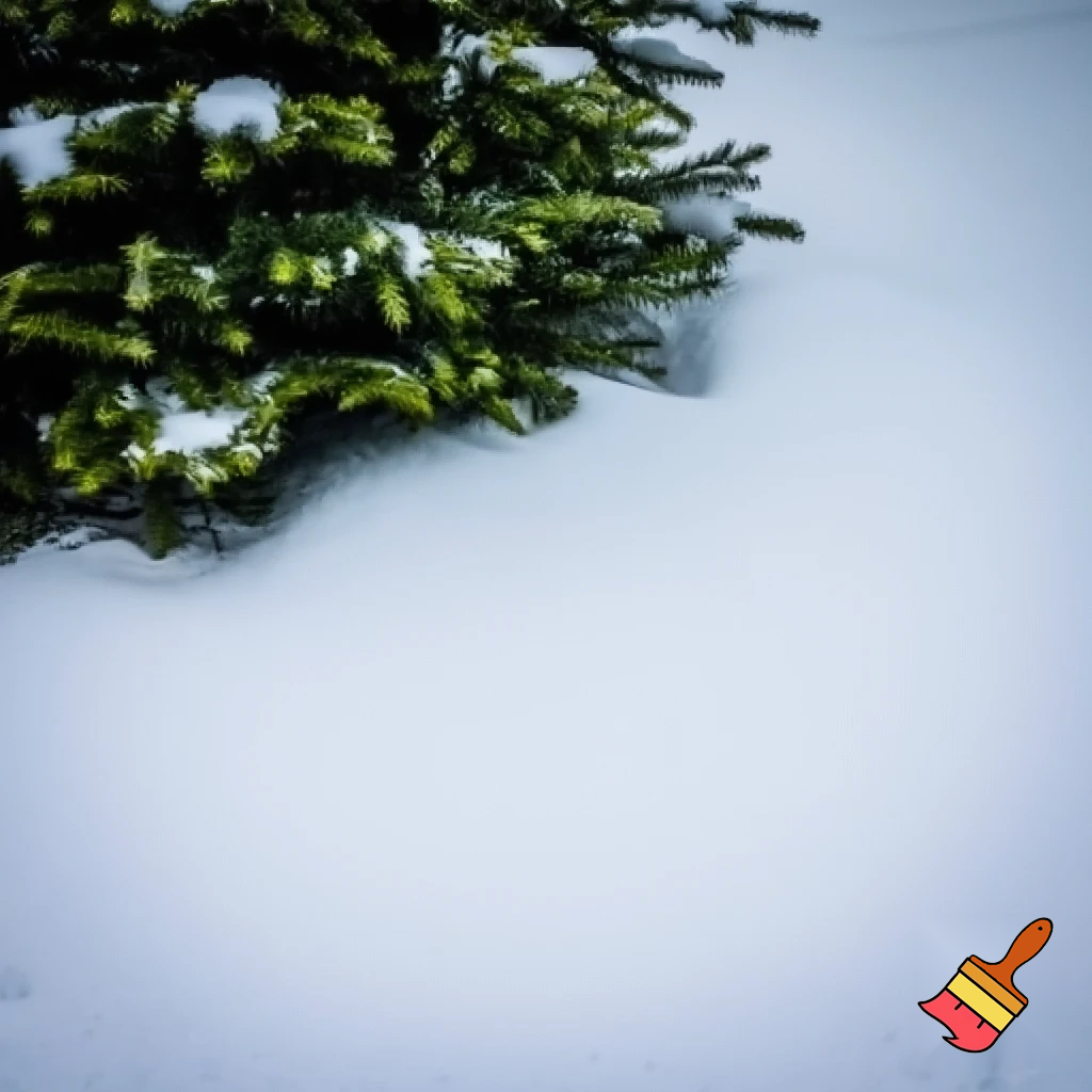snow with a christmas tree