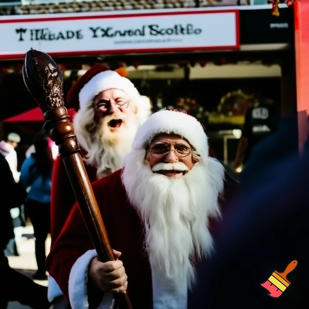 Santa Claus, Russia walking stick with the start the real Santa Claus shopping Centre in Australia
A star