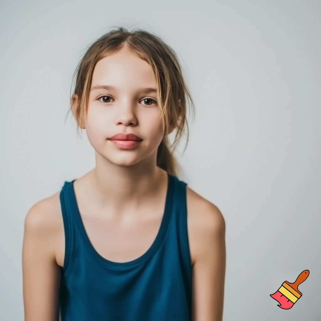 full body view of teenage girl in a tank top