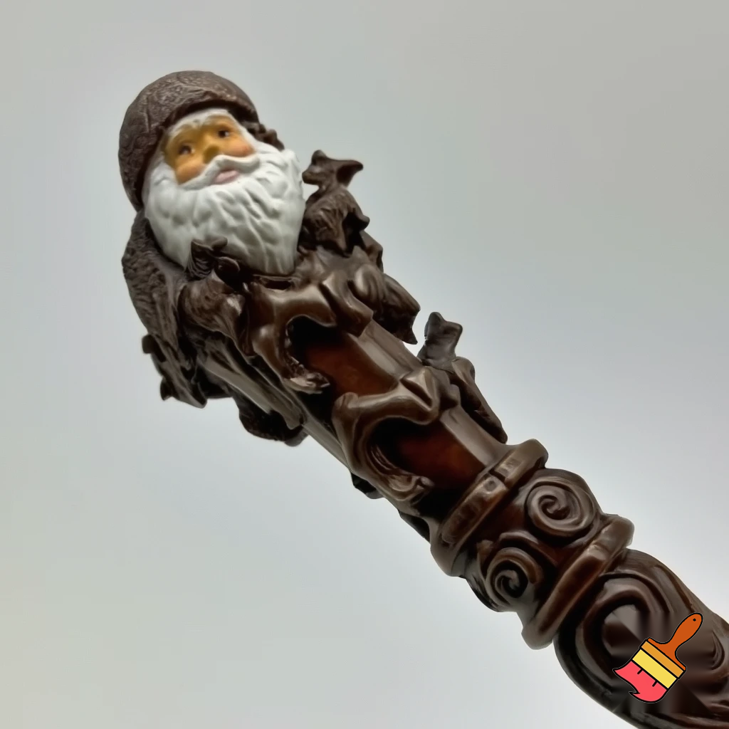Russian Santa Claus walking stick with with t reindeers magic walking stick a plastic plastic Russian Santa Claus walking stick