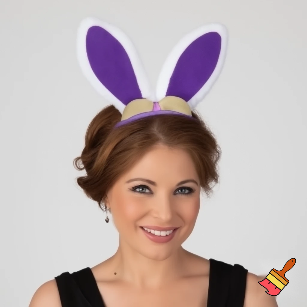 Special top hat headband Easter headband with rabbit, ears, purple and white purple and white with glitter velvet golden purple and white with glitter