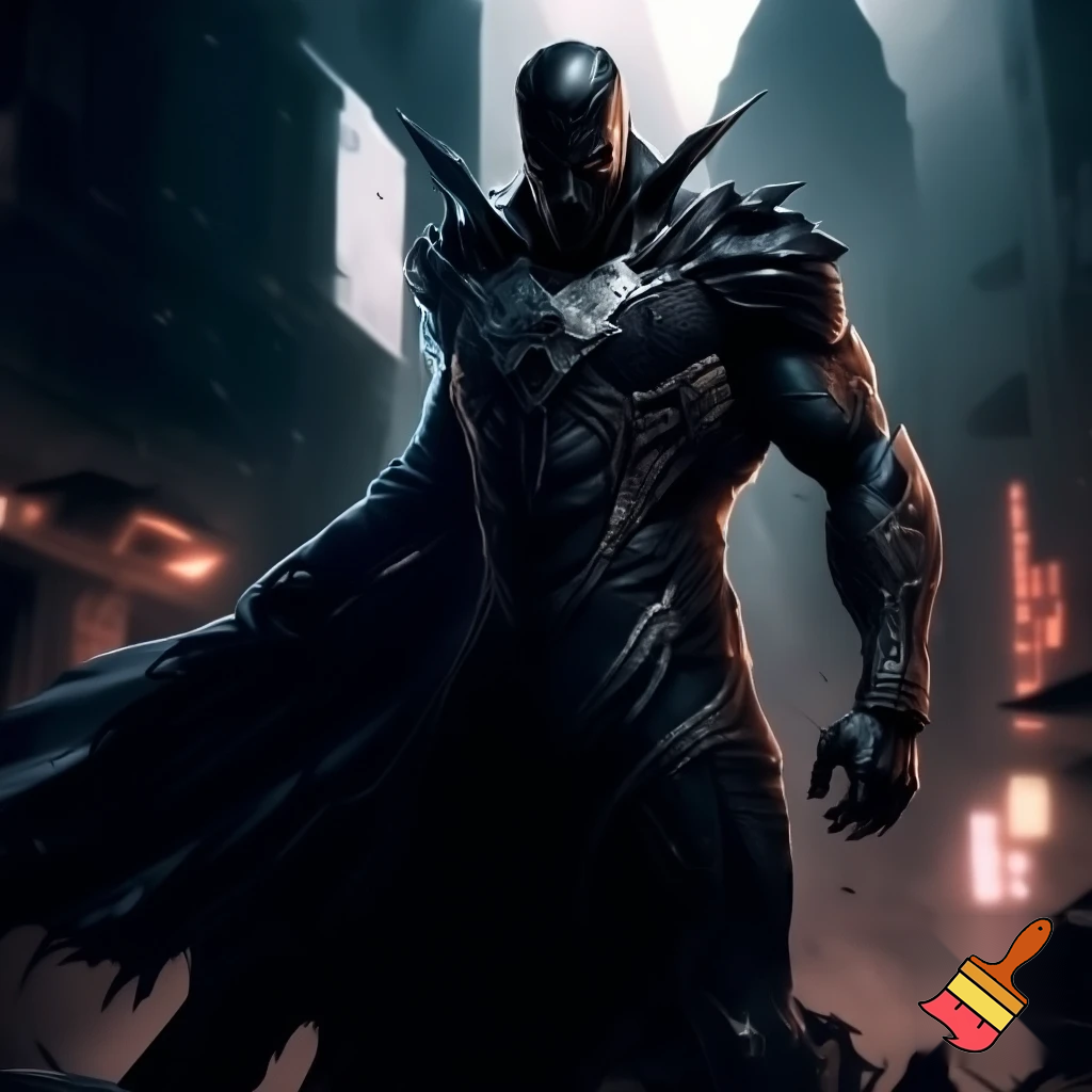 Dark-Sci-Fi-themed dc-like or Marvel-Like Superhero or Villain from an European country.